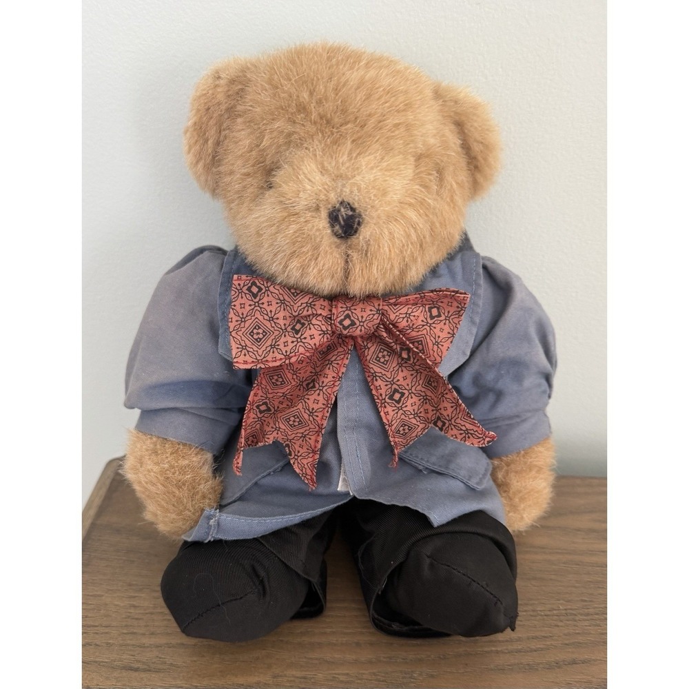 Vintage Tender Heart Treasures Teddy Bear Plush 12" Dressed Stuffed Toy
